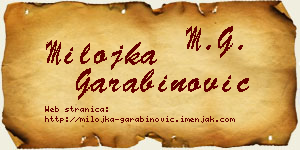 Milojka Garabinović vizit kartica